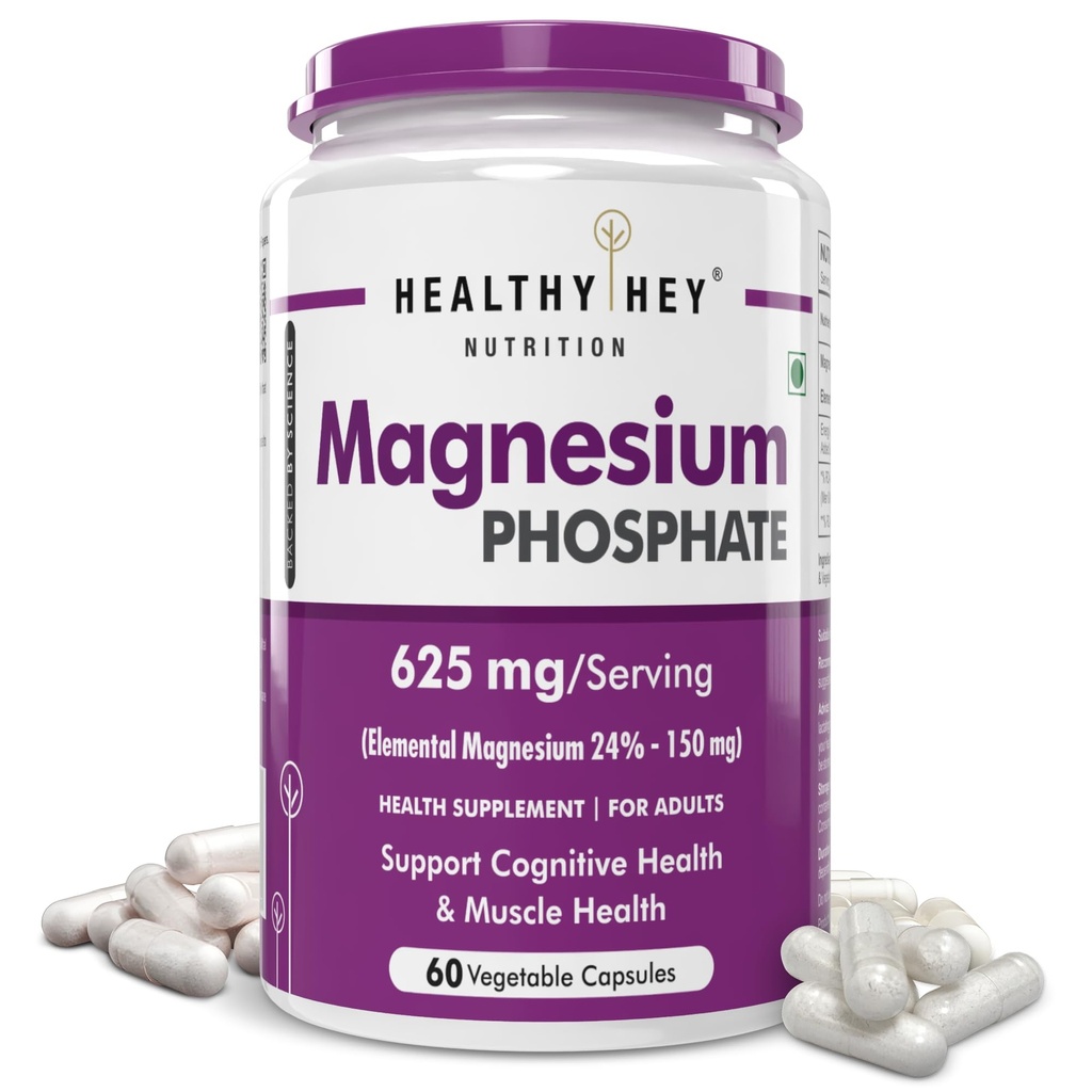 HealthyHey Nutrition Magnesium Phosphate - 625mg/serving - 60 Vegetable capsules