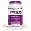 HealthyHey Nutrition Magnesium Gluconate - 600mg/serving - 60 Vegetable Capsules