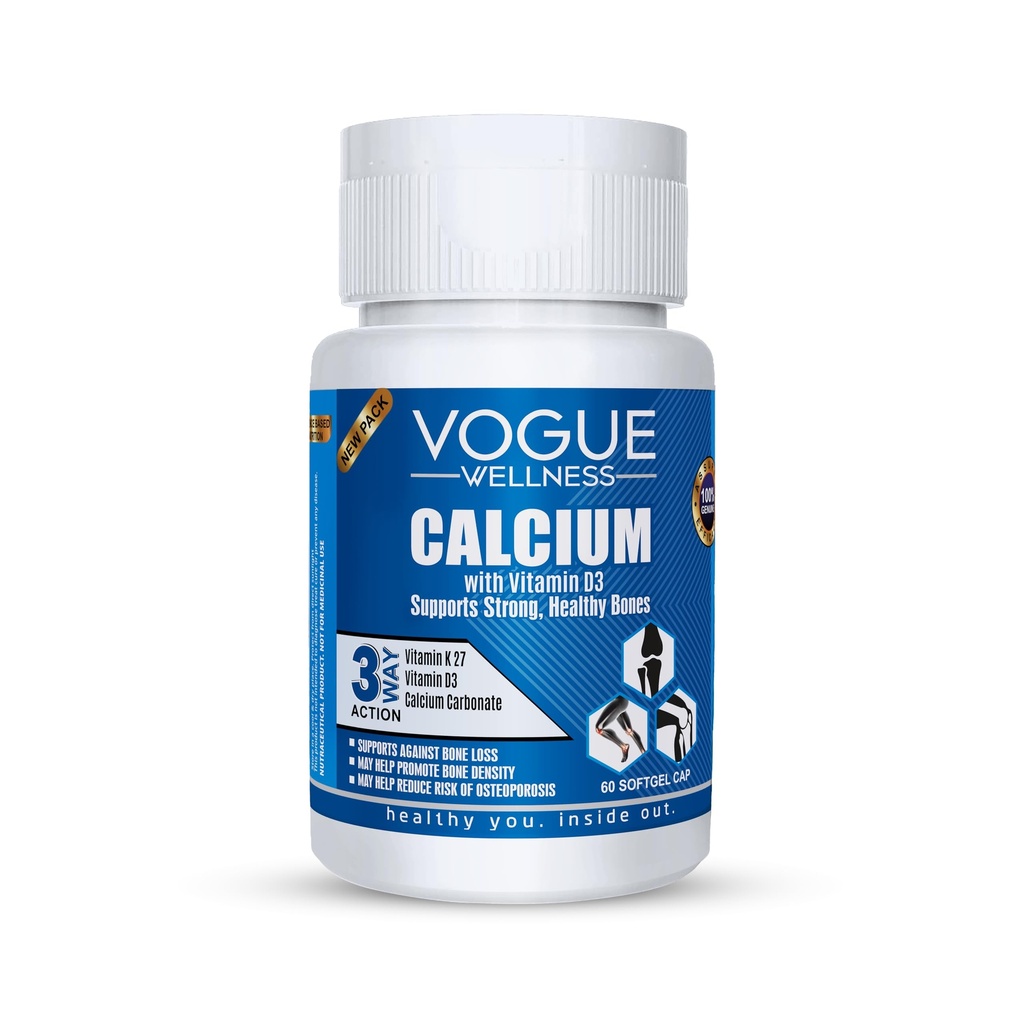 Calcium 500Mg with Magnesium, Zinc, Vitamin D3, K2-7 | Calcium Capsules (60 Capsules)