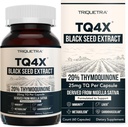 20% Thymoquinone Black Seed Oil Extract Kapsułki - TQ- Advanced 4X ®: Pothent Thymoquinone Concentration Available - 60: 1 Koncentrat z Nigella Sativa, postać surowa, Wegan, Butelka szklana (60 Kapsułek)