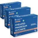 Carbamide Forte Chelated Magnesium Glycinate 2000mg Per Serving Supplement - 10 Veg Tablets (Pack of 3)