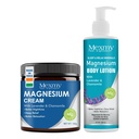 Mexmy Magnesium Cream & Body Lotion Combo with Lavender & Chamomile | Sleep & Relax Minerals Formula | Muscle Relaxation & Recovery | Deep Pain Relaxation, Skin Hydration & Recovery Support | Cream 100g + Lotion 200ml