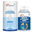Dr. Morepen Liposomal Magnesium Complex 440mg with Vitamin D2, K2-7, B6 & B12 + Multivitamin for Men with Zinc, Vitamin C, D3, Biotin & Minerals | Sleep, Muscle Recovery, Energy & Daily Wellness Combo