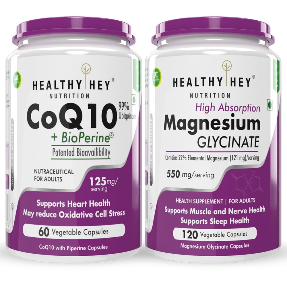 HealthyHey Nutrition Coq10 125mg 60 capsules & magnesium glycinate 120