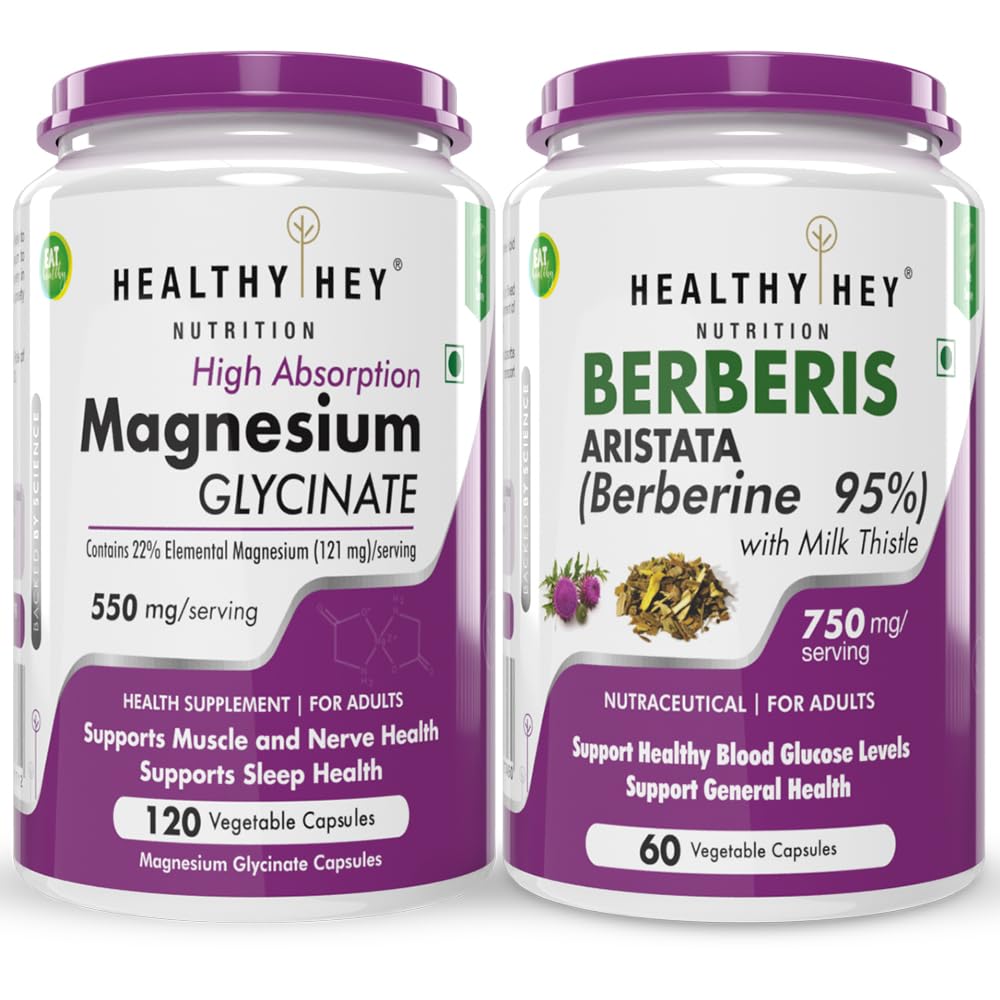 HealthyHey Nutrition Magnesium Glycinate 120 & Berberis 60 capsules