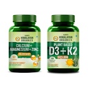 Vlado's Himalayan Organics Calcium Magnesium Zinc with Vitamin D3, B12 & K2 + Plant Based Vitamin D3 (Lichen) & K2 MK7 | Bone, Joint, Muscle & Immune Support | Vegetarian Combo Pack