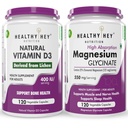 HealthyHey Nutrition Vitamin D3 120 capsules & Magnesium Glycinate 120 capsules