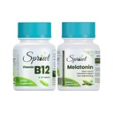 Sprowt Sleep & Nerve Health Combo – Non-Habit Forming Melatonin 10mg Tablets (30 Veg) + Plant-Based Vitamin B12 Methylcobalamin Supplements (30s)