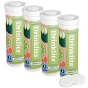 Drinklits Lemon-Lime Daily Electrolyte Hydration Tablets (4) Tube Bundle | Natural Sports Drink – 0g Sugar – Excellent Flavor | 40 Servings - 10 Tablets Per Tube