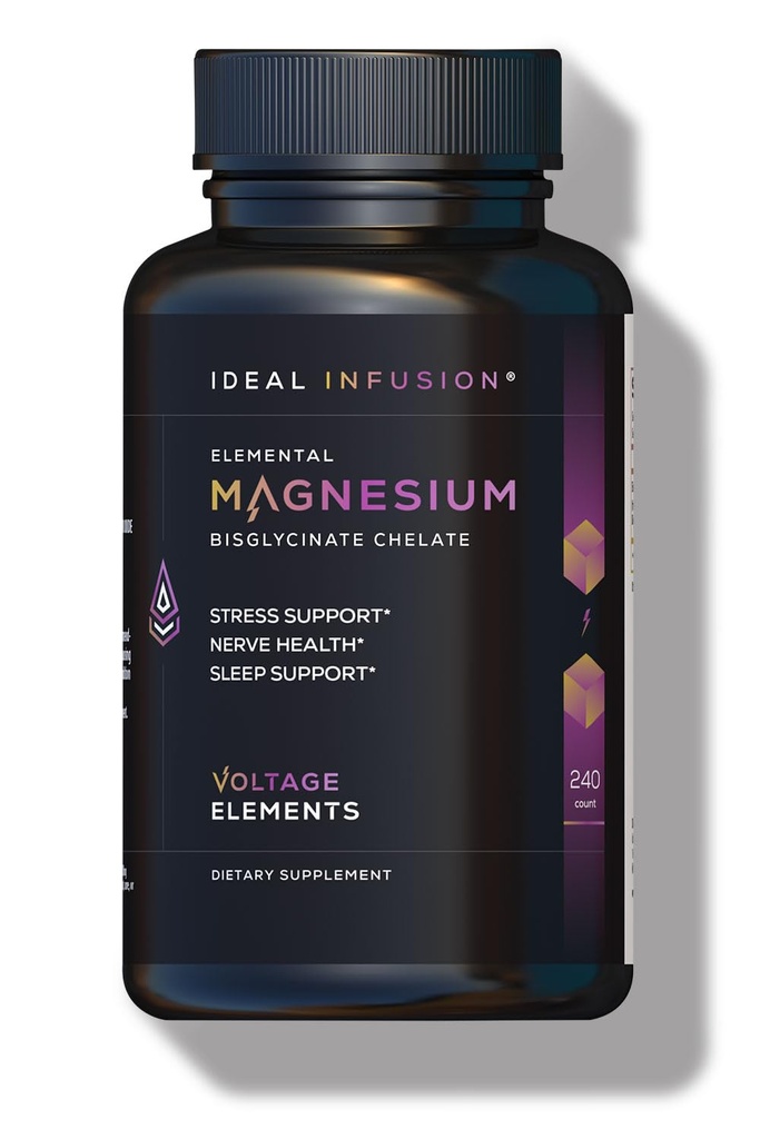 Elemental Magnesium Bisglycinate 500mg – High Absorption Magnesium Supplement for Relaxation, Deep Sleep & Muscle Recovery – Supports Calm, Bone & Nerve Health – Vegan, Non-GMO – 240 Capsules