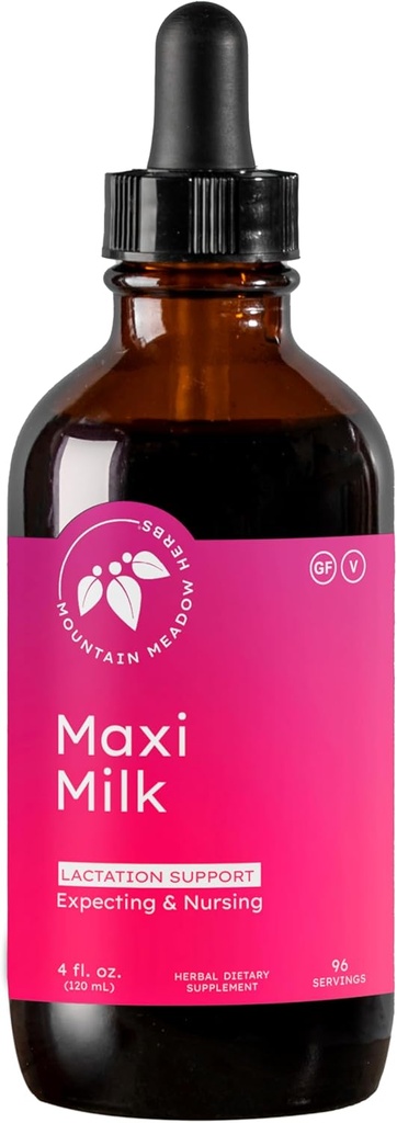 Mountain Meadow Herbs Maxi-Milk- Natural Liquid Lactation Support pour augmenter la production de lait maternel rapidement et efficacement pour les mères allaitantes - 4 oz