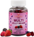 Multivitamin Jelly Beans - Chewable Vigates Grudes amb Zinc per a nens - Imne support Vimina suplementaris - Vegeta Multivitamins Gumy suplementaris - 120 Berry Beans