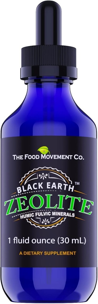 Black Earth Zeolite dengan Humic Fulvic Acids Trace Mineces for Dewata and Kids for Detox, Gut Health and Imune Dupport - 1oz Liquid Drops Suplemen