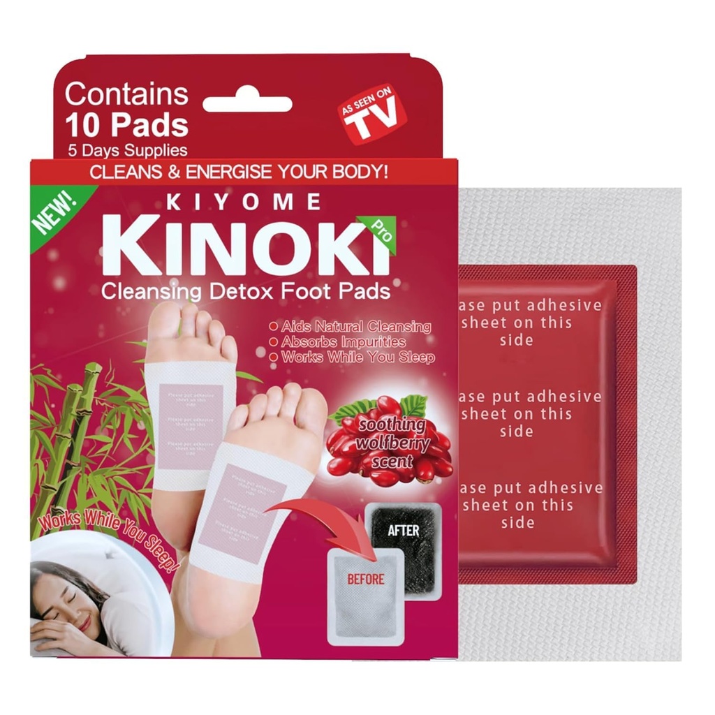 Detox Foot Patches, 10 Pads Deep Cleansing Foot Pads for Toxin Remover, Weight Loss, Pain Relief, Better Sleep, Blood Circulation & Detoxification, Natural Ingredients Wolfberry Kinoki Patch