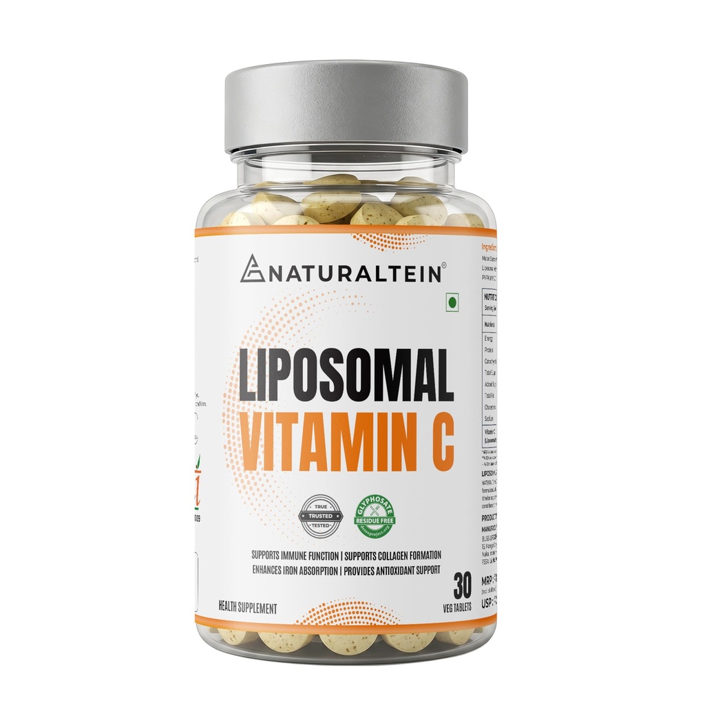 Naturaltein Liposomal Vitamin C | 5X Enhanced Absorption | Antioxidant Supporting Immune Function, Skin Repair, Collagen Synthesis & Oxidative Stress Defense | 30 Capsules