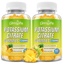 Potassium Citrate Gummies, High Potassium Supplement Gummies 1200mg Support Leg Cramps & Muscle Health, for Adults & Kids, Vegan, Pineapple Flavor 120 Count