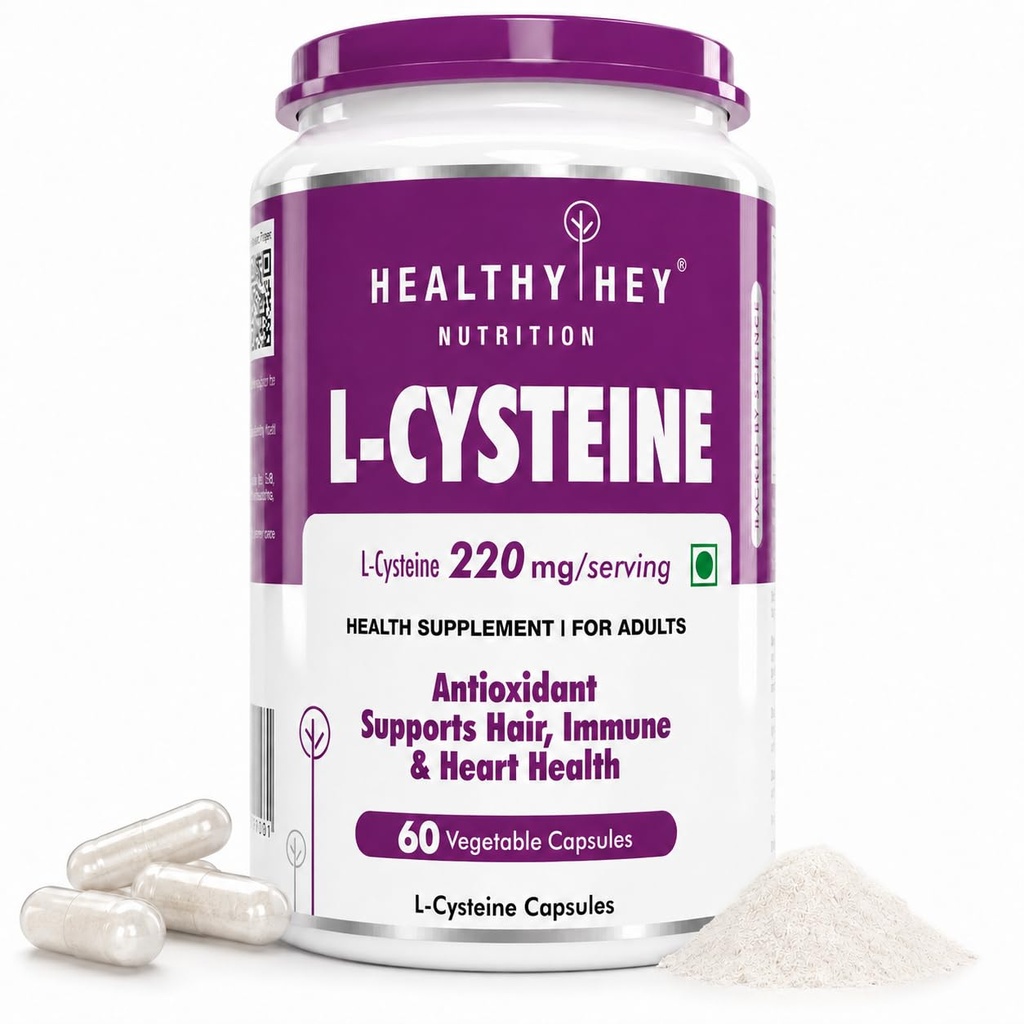 HealthyHey Nutrition L-Cysteine Capsules - 60 Vegetable Capsules
