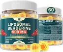 Berberine 500mg Addition, Once Daily, Liposomal Gummies with Ceylon Cinnamine, Bitter Melon, Banaba Leaf for Метаболизъм Балансиран, AMPK Activator, High Absolation, Sugar Free, Vegen, 60 Cts