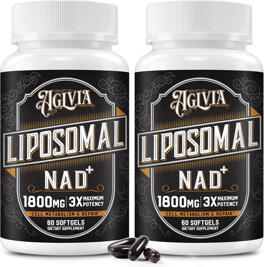 1800 MG Suplemento de NAD liposómico, NAD+ Suplemento similar ao ribósido de nicotinamida, 98% Suplemento de NAD Plus para o impulsor de enerxía e reparación celular para homes e mulleres, non-GMO, 120 Softgels