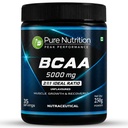 Pure Nutrition BCAA Powder 2:1:1 | 5000mg Branched Chain Amino Acids | Sugar-Free Pre & Intra Workout Supplement | Muscle Recovery & Endurance | Unflavored | 250g (35 Servings)
