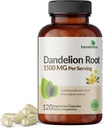 Futurebiotika Dandelion Root 1500 MG per servering tradisjonell diuretisk urt, ikke-GMO, 120 vegetariske kapsler
