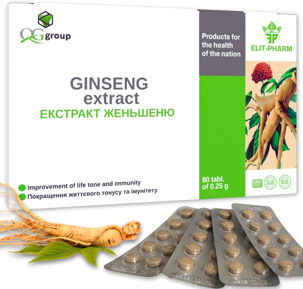 QG 그룹 Ginseng 추출물 & 비타민 C (80 정제 - 210mg 각각)를 가진 Licorice 뿌리 추출물 남자 & 여자를 위한 규정식 보충교재