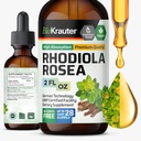 BIO KRAUTER Rhodiola Rosea Supplement Liquid - Pure Rhodiola Rosea Tincture - Vegan Calmness Support - Alkohol & cukr zdarma Extract 2 Fl.Oz.
