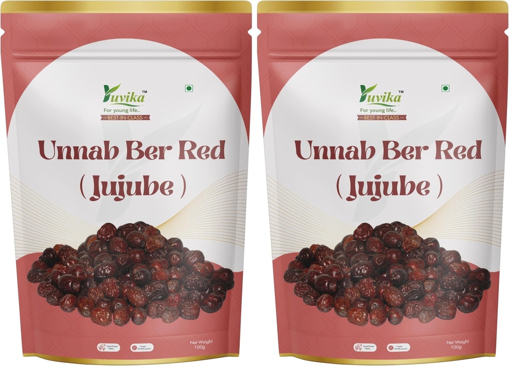 YUVIKA Unnab Ber Red - Zizyphus Sativa Gaetn - Jujube 100 Grams (Pack of 2)