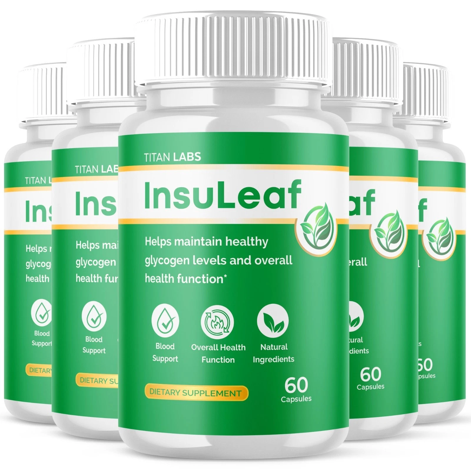 (5 Pack) InsuLeaf Advanced Blood Health Support Formula Insu Leaf 300 Capsules