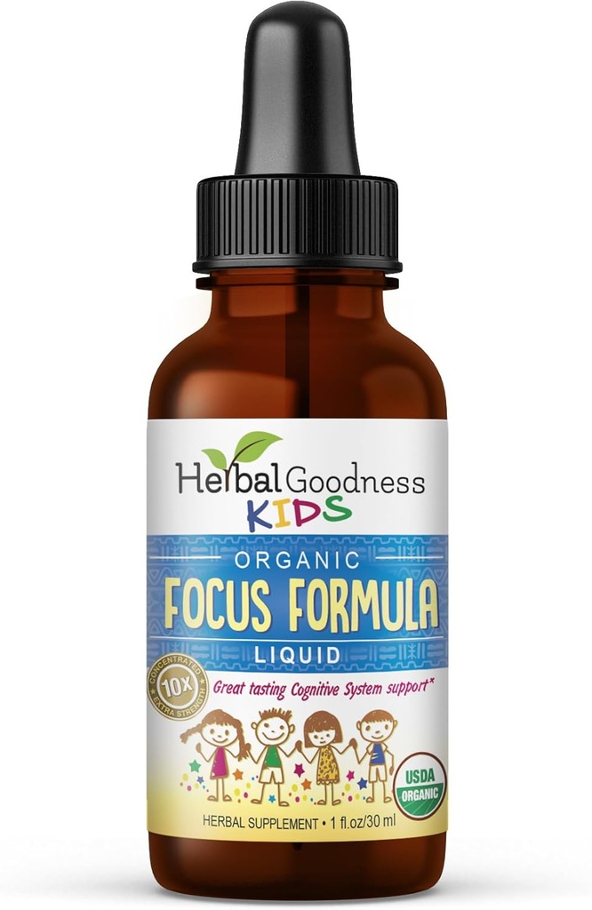 Focus və baxış əlavələri 1oz - Uşaqlar üçün Ashwagandha ilə Focus Təhlükəsizlik və Genius Mind üçün Natural Moringa özü - Uşaqlar üçün GMO Focus Vitaminlər - Amerikada Made