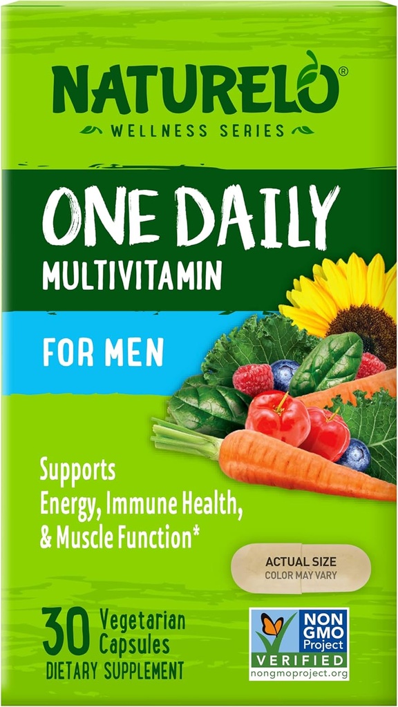Naturelo, en daglig multivitaminkapslar för män, 30 räkna