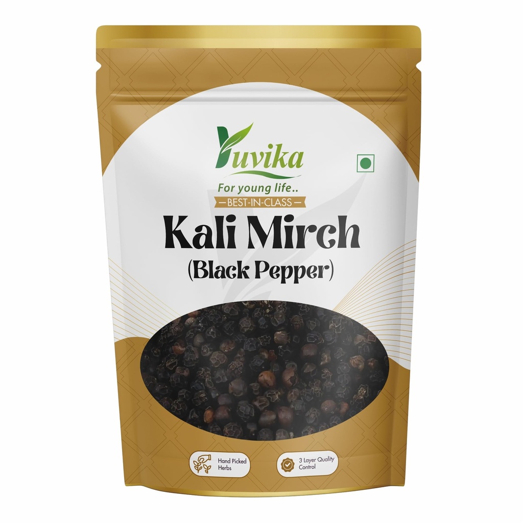 Yuvika Kali Mirch - Black Pepper - Piper Nigrum 100 Grams
