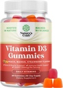 Natures Craft Vitamin D3 Gummies for Daily Wellness - Delicious D Adults with 2000IU per Serving Bone Muscle & Immune Support Non-GMO Gelatin Gluten Free - 60 Count