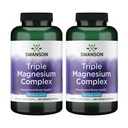 Swanson Triple Magnesium Complex Bone, Nerve, and Muscle Support Supplement for Adults Seeking Optimal Magnesium Absorption - 400 mg (300 Vegan Capsules, 2 Pack)