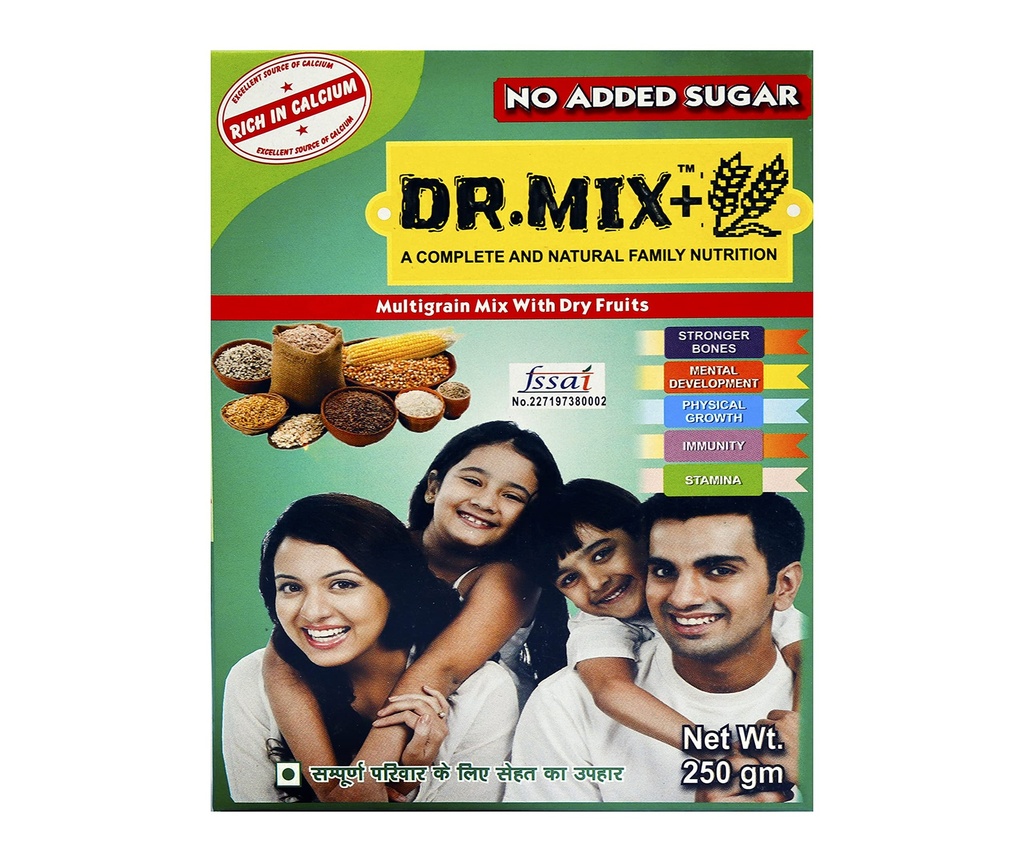 DR MIX Sugarfree Multigrain Mix Powder with Dry Fruits | 250g | Boosts Energy, Immunity & Daily Wellness Naturally | Sugar Free Blend of Multigrains, Seeds and Dry Fruits