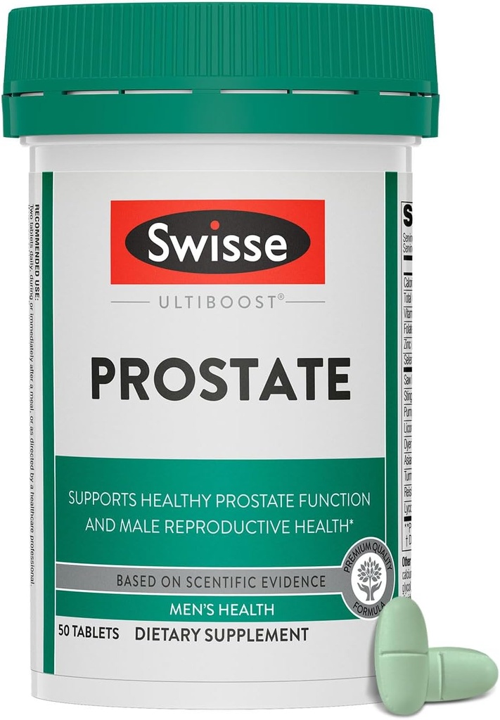 Swisse Saw Palmetto Prostate Supplement for Men | Reproductive Health & Prostate Support with Zinc, Selenium & Stinging Nettle | 50 Tablets