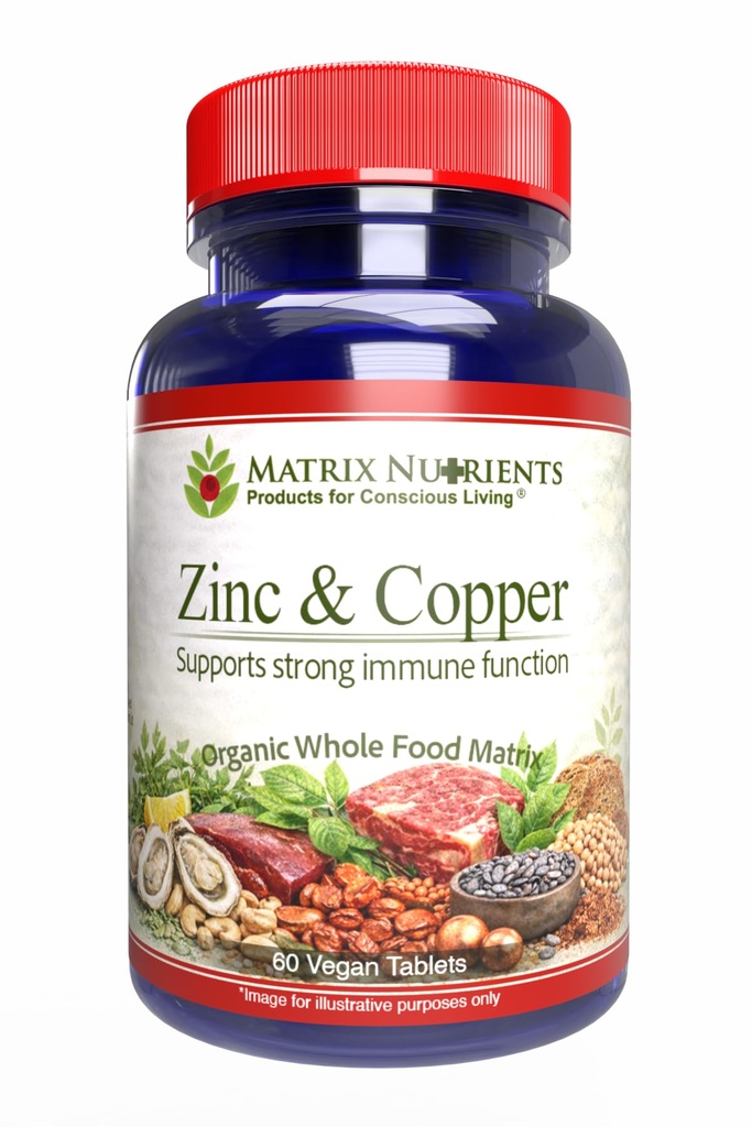 ZINC & Copper - LAB Tested for Highest Purity! Fast Absorption, 100% Organic Natural Ingredients - Massive Immune Support - Repair Heart & Body! - Vegan Tablets (60ct)