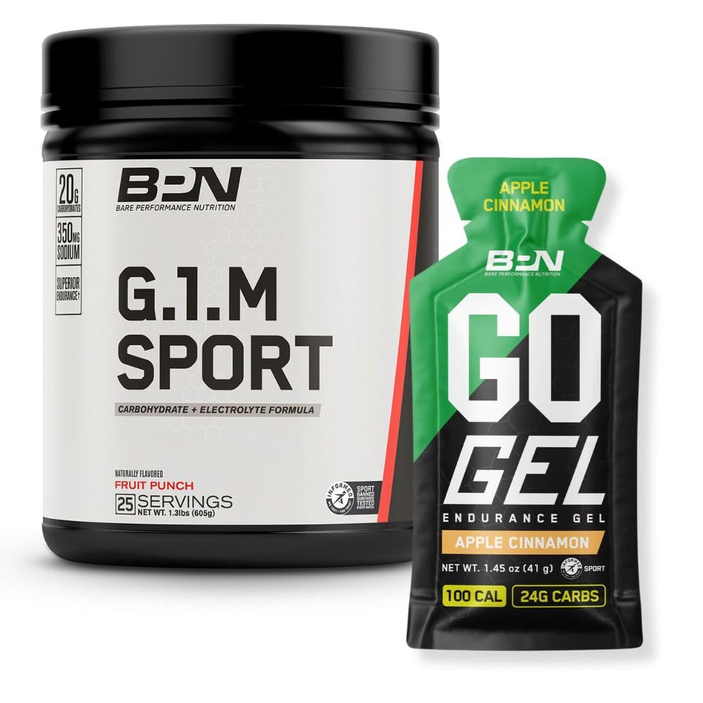 BARE PERFORMANCE NUTRITION BPN G.1.M. Sport Endurance Training Fuel & Go Gel Endurance Gel Apple Cinnamon Bundle