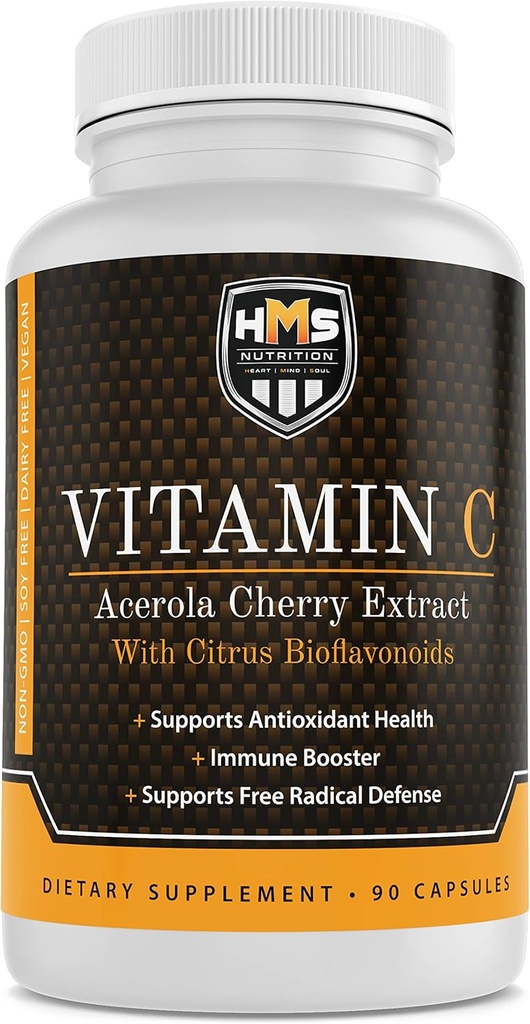 Acerola Surry and Citrus Bioflavonoids วิตามิน C Supplement - รองรับ antoxidant Health, Imumun Booster - เวก้า, Organic - 90 Capsoles, 90 วัน Suply