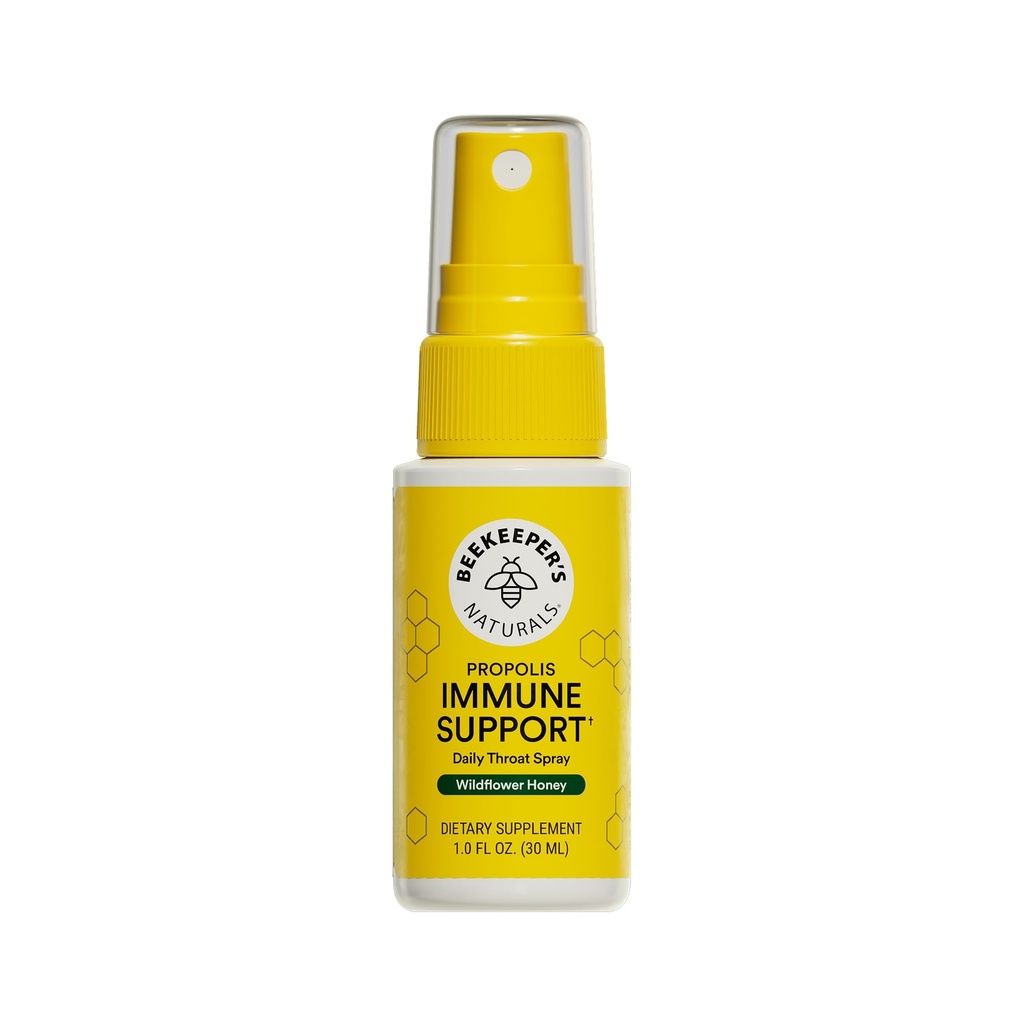 Propolis Throat Spray by Beekeeper's Naturals - 95% Bee Propolis Extract, Natural Immune Support & Sore Throat Relief - Antioxidants, Keto, Paleo, Gluten-Free (1.0 oz)(Pack of 1)