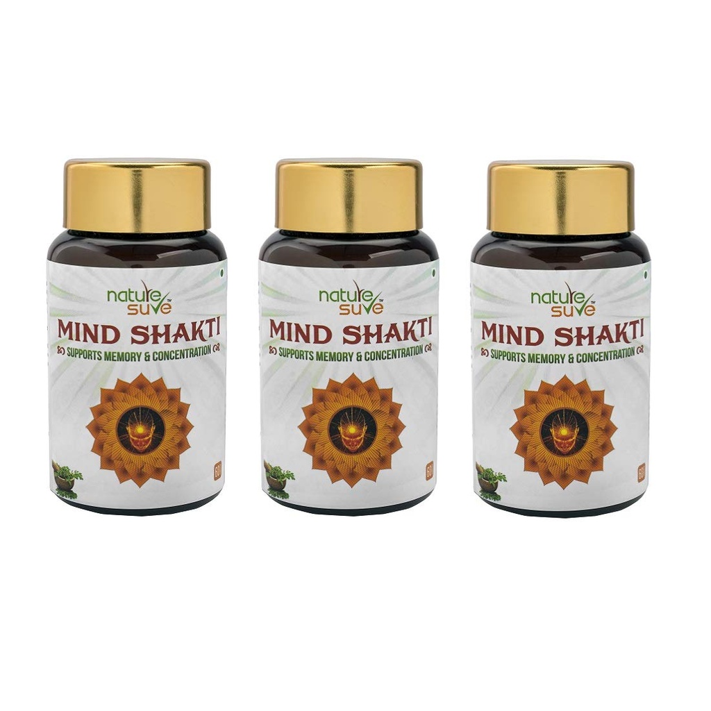Nature Sure™ Mind Shakti Tablets with Natural Herbs – (60 Tablets) (Pack of 3 (60 Tablets each))