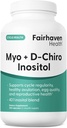 Fairhaven Health Myo-Inositol og D-Chiro Inositol Supplement for kvinner | 40:1 Ratio | Kvinnelig fruktbarhet Supplement for kvinner og hormonbalanse | Vegan | 240 Myo & D-Chiro Inositol Kapsler