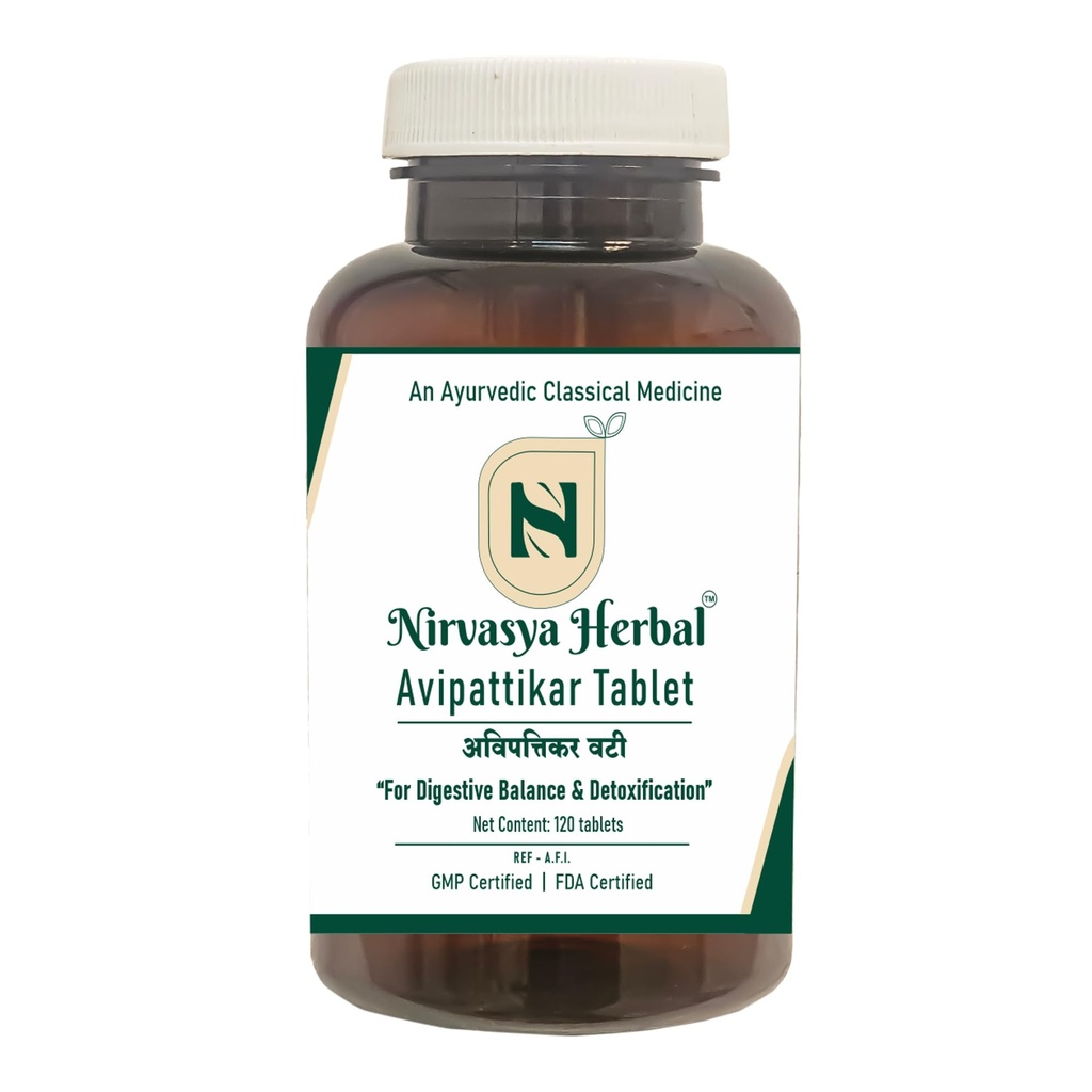 Avipattikar Tablet | Helps Balance Excess Pitta In The Stomach, Relieves Acid Reflux, Indigestion, And Bloating, And Promotes Comfortable Digestion