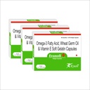 Knoll Healthcare Evanoll Plus Omega 3 Fish oil Capsules Fatty Acid Wheat Germ Oil & Vitamin E Capsules Hair Skin joint health 30 Capsules (Pack of 3)
