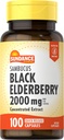 Sundance Sambucus Black Elderberry Capsules  2001- 2000mg, 100 comte No-GMO i Guten Free suplementari
