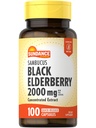 Sundance Sambucus Black Elderberry Capsules | 100 Count | Non-GMO and Gluten Free Supplement