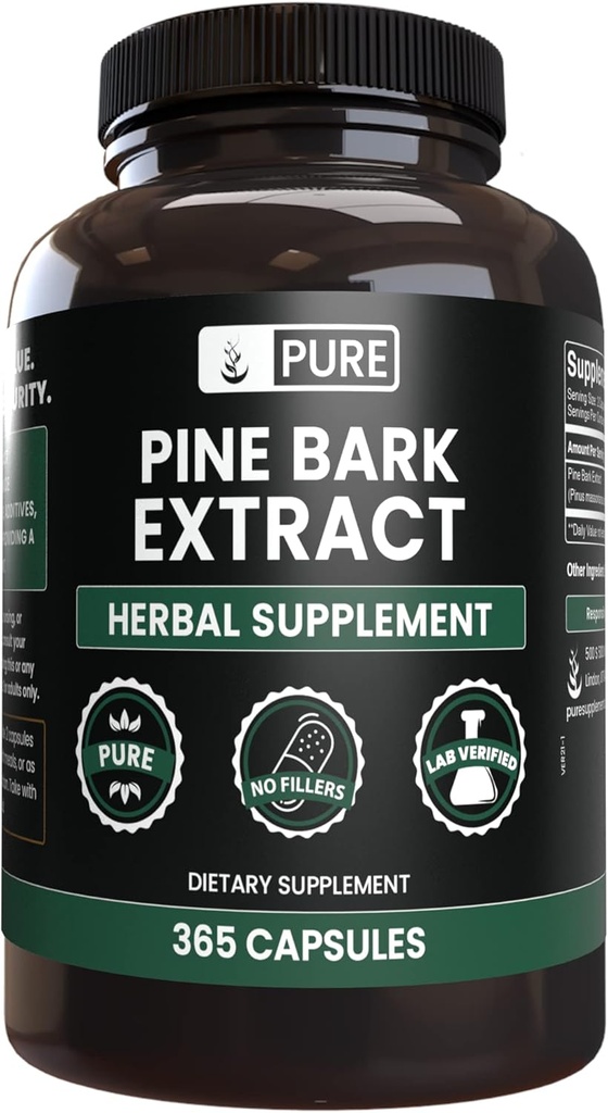 PURE ORIGINAL INGREDIENTS Pine Bark Extract (365 Kapsle) Ne hořčík nebo rýžové plnidla, Vždy čisté