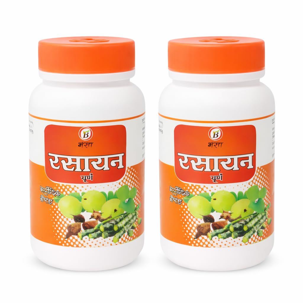 Bharat Ayurvedic Aushdhalaya Rasayan Churna, Powder 100gm (Pack of 2) | Gokhru |Amla | Giloy