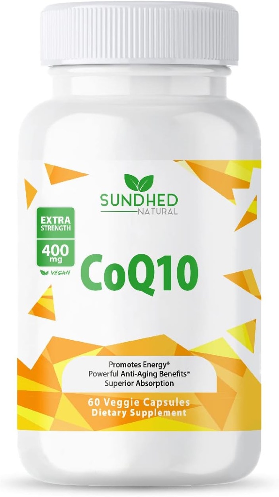 CoQ10 400mg Vegan, Ultra CoQ10 - 매우 높은 흡수 Coenzyme Q10 보충 교재 - 관과 심장 건강, 불연성 & 에너지 생산을 위한 산화 보충교재 - 60 조사