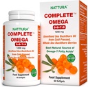 Nattura Complete Omega 3-6-7-9, Pure Sea Buckthorn Oil, European Quality, from Unrefined, Cold Pressed Whole Sea Buckthorn Wild Berries - 1,200mg - 2 Bottles